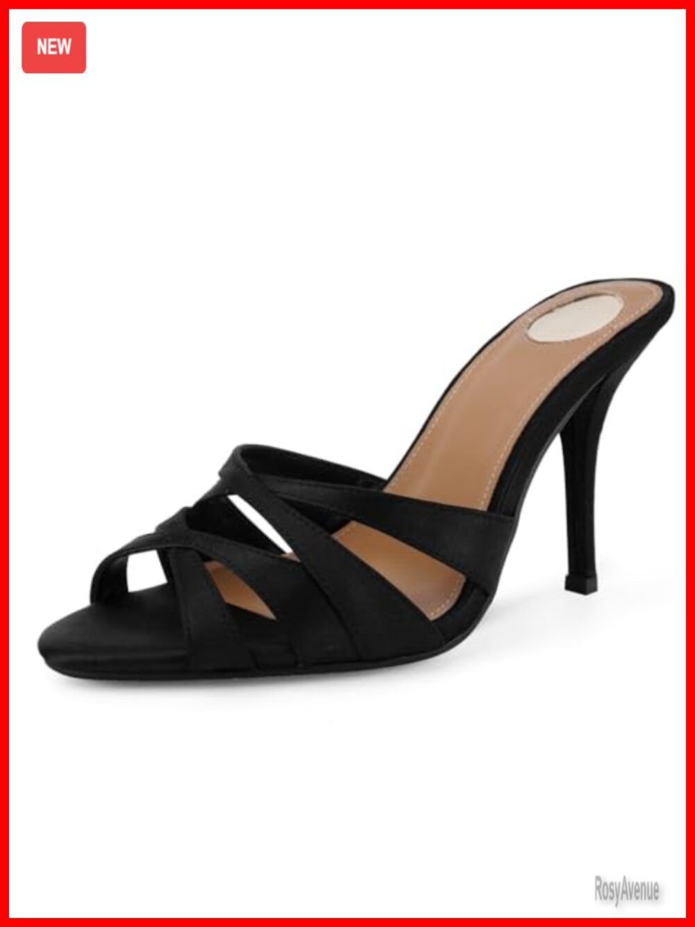 Women's Satin Mule Heels 4.25 Inch Stiletto Open Toe Slip On